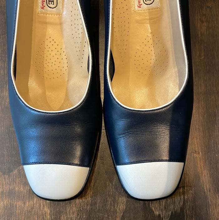 Valleverde Italian Comfort Shoes Pumps Chunky Heels Square Toes