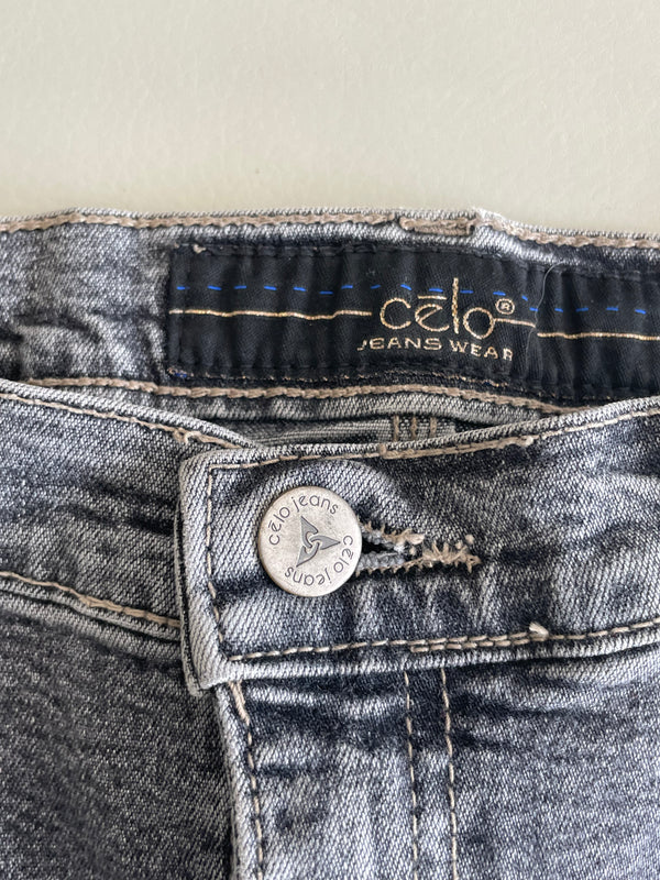 Beautiful lace detail dark denim flare jeans celo