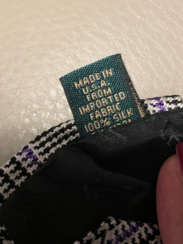 Ralph Lauren Houndstooth 100% Silk Necktie