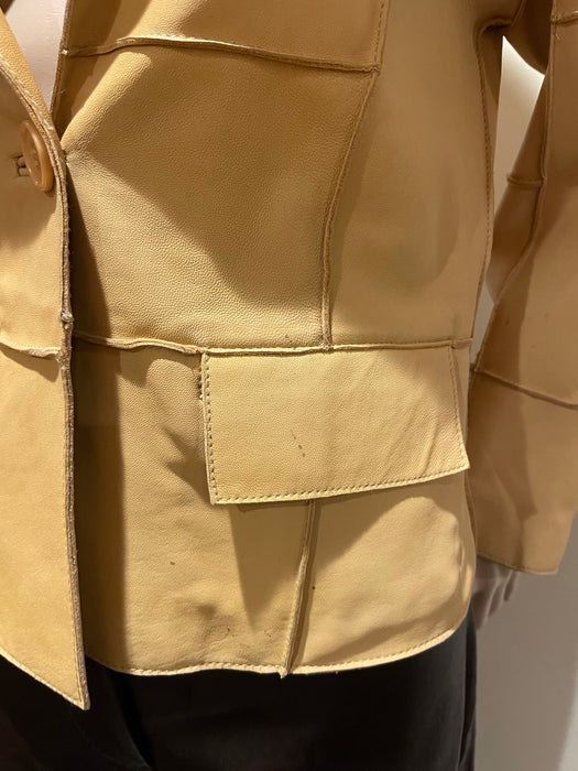 Bebe camel leather jacket Size M