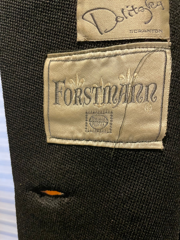 Vintage 60s Womens Black Forstmann Wool Peacoat