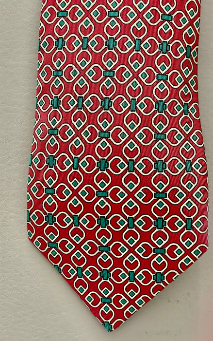 HERMÈS Silk Pattern Print Tie