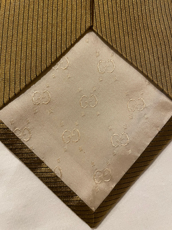 Gucci Gold Raw Silk Tie