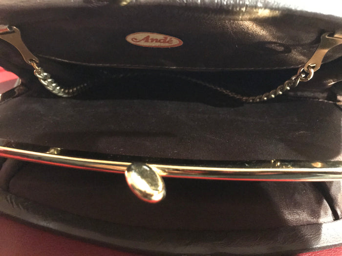 Vintage Brown Ande Purse with Goldtone Chain Shoulder Strap
