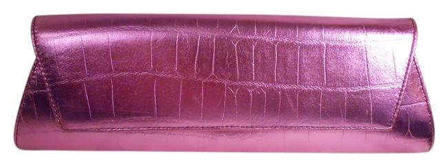 Kenneth Cole Croc Embossed Purple Leather Clutch