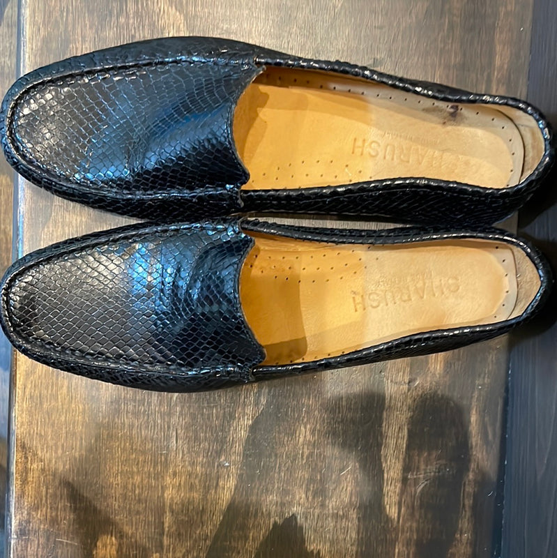 Sharush  Women Rare Black Snake Skin Exclusive Loafers