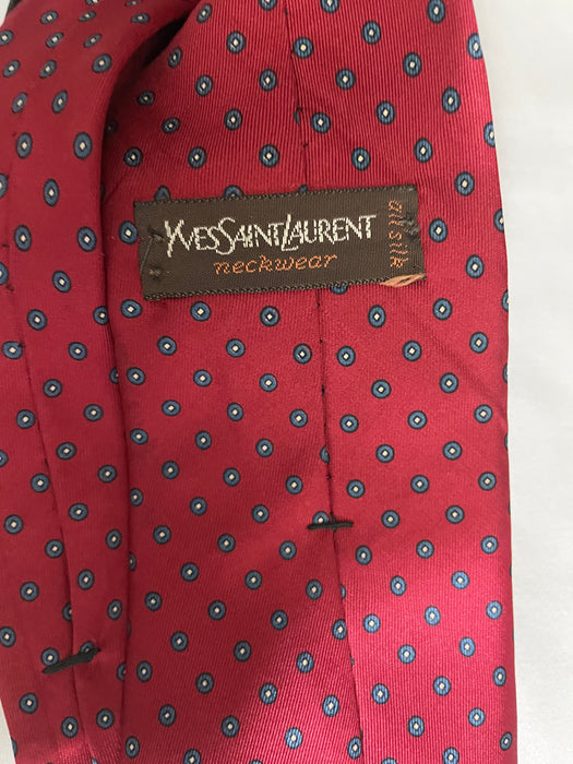 Yves Saint Laurent Men's Vintage red, white, and blue men's tie
