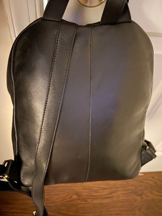 Isaac Mizrahi Black Leather Backpack