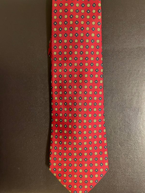 Vintage Paco Rabanne Burgundy blue and gold Necktie