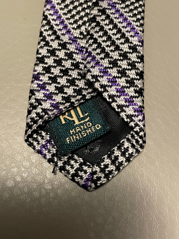 Ralph Lauren Houndstooth 100% Silk Necktie