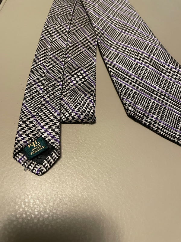 Ralph Lauren Houndstooth 100% Silk Necktie