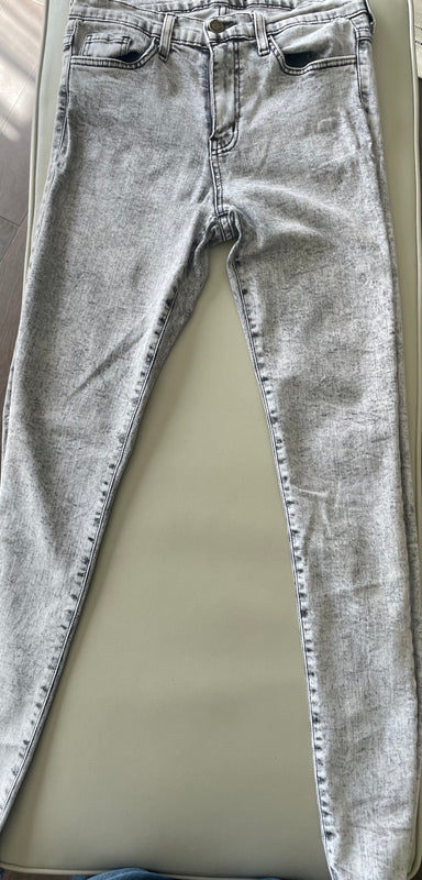 Flying Monkey Green Gray Distressed Denim Ankle Skinny Jeans Womens size 29