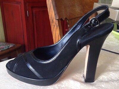 Cole Haan Black Suede & Leather Pump Size 8 1/2