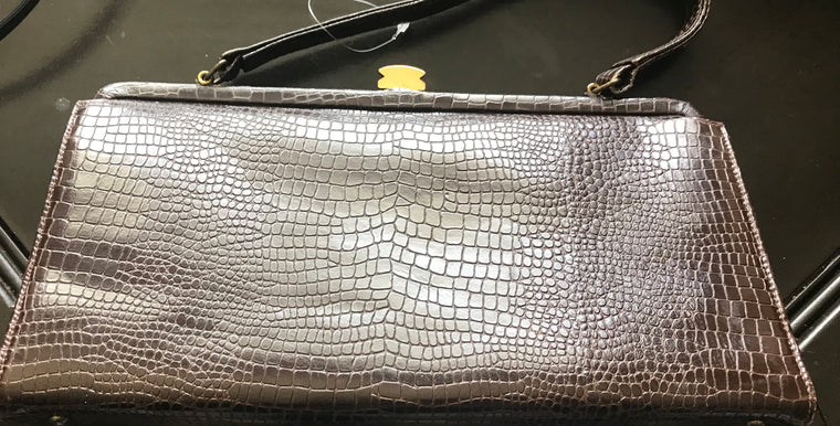 Vintage 1960s Handbag Purse Faux Fake Lizard Vinyl Coquette Of New York