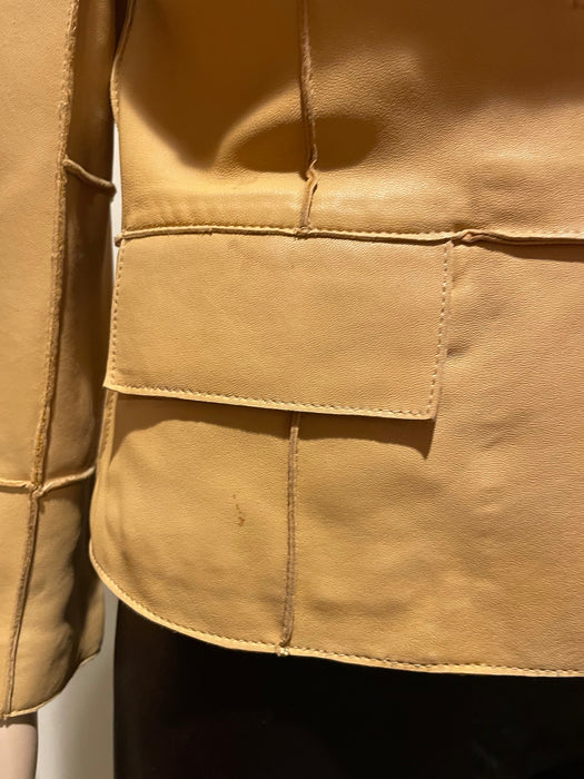 Bebe camel leather jacket Size M