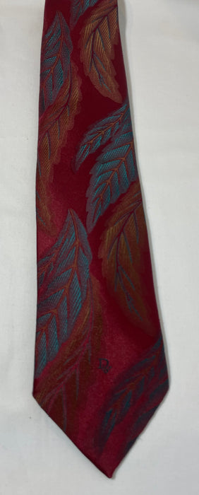 CHRISTIAN DIOR  Monsieur Burgundy, teal multi print tie  Blue Tie