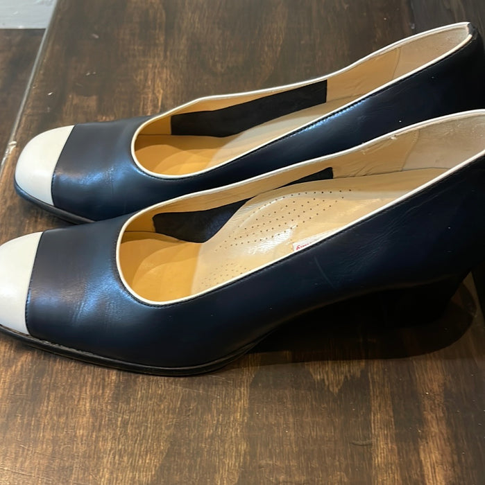 Valleverde Italian Comfort Shoes Pumps Chunky Heels Square Toes