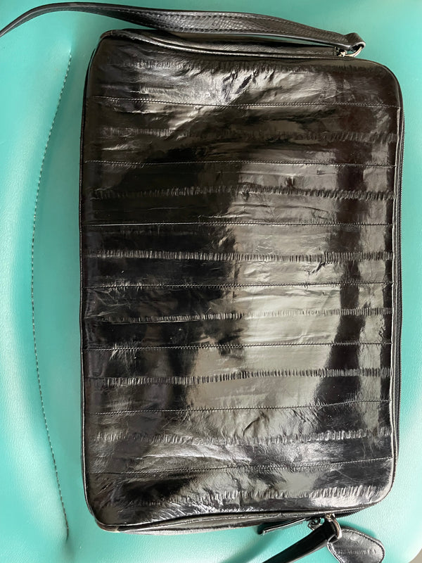 Vintage eel skin leather clutch. 1980-th shoulder bag