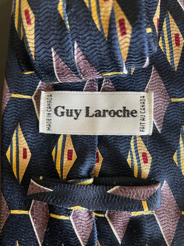 Vtg. Guy LaRoche 100% Silk Bright Abstract Tie