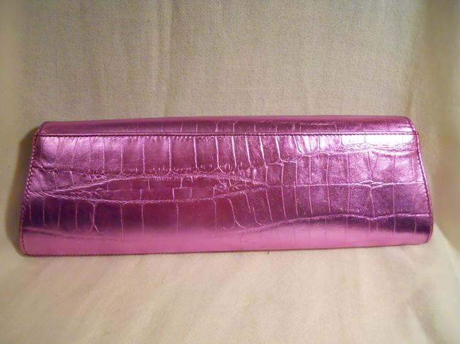 Kenneth Cole Croc Embossed Purple Leather Clutch