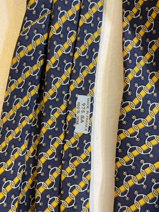 HERMÈS Silk Pattern Print Tie