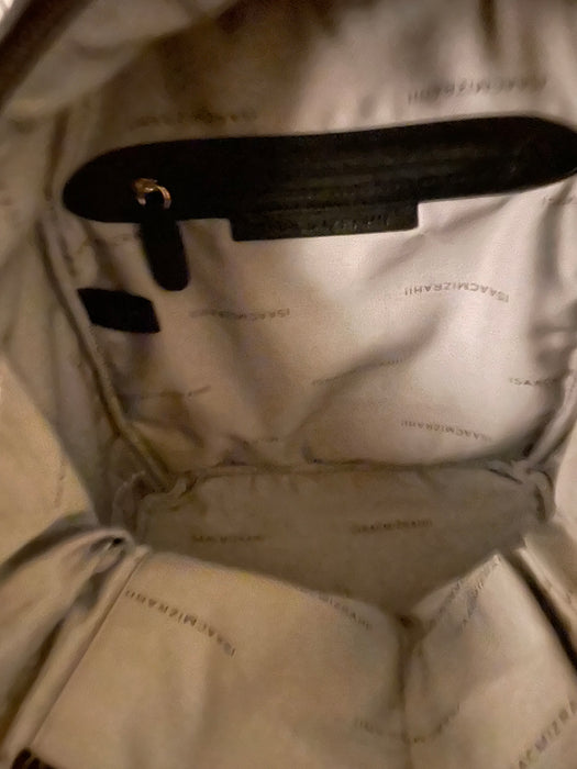 Isaac Mizrahi Black Leather Backpack