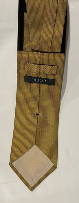 Gucci Gold Raw Silk Tie
