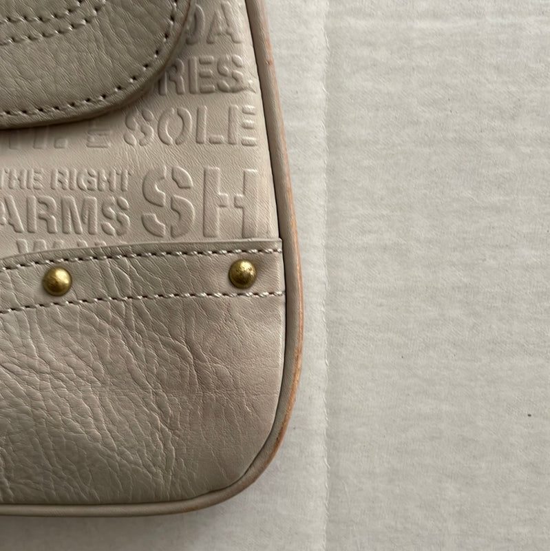 KENNETH COLE Designer Taupe Grey Embossed Leather ProVoice Handbag Purse