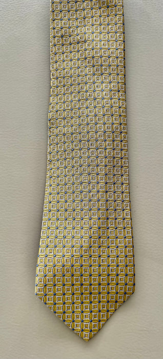 Brooks Brothers Stain Resista Tie Men's Neck Tie Pure Silk Blue gold Yellow Dots