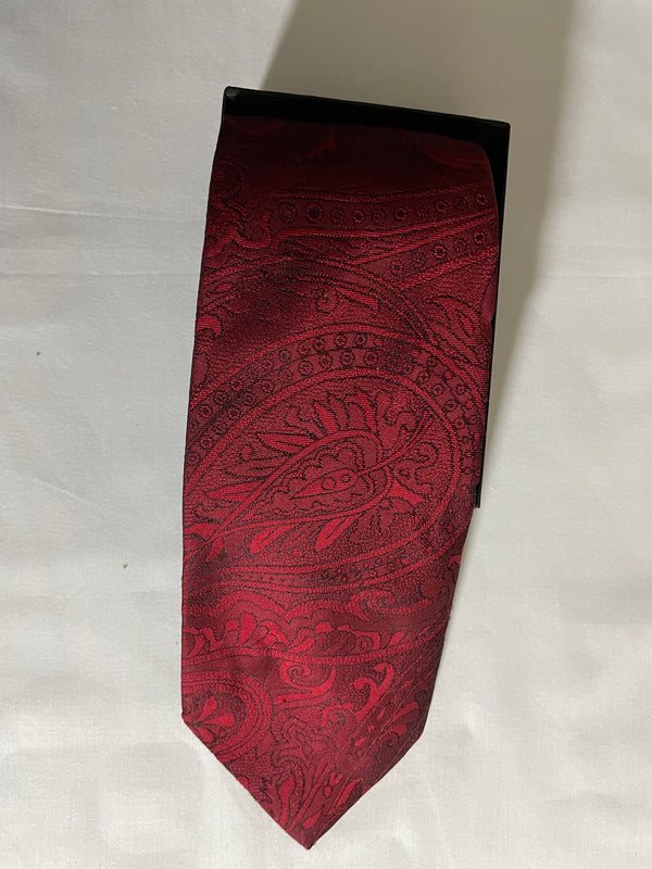 Oscar De La Renta Studio Red Paisley Classic Executive Necktie Tie