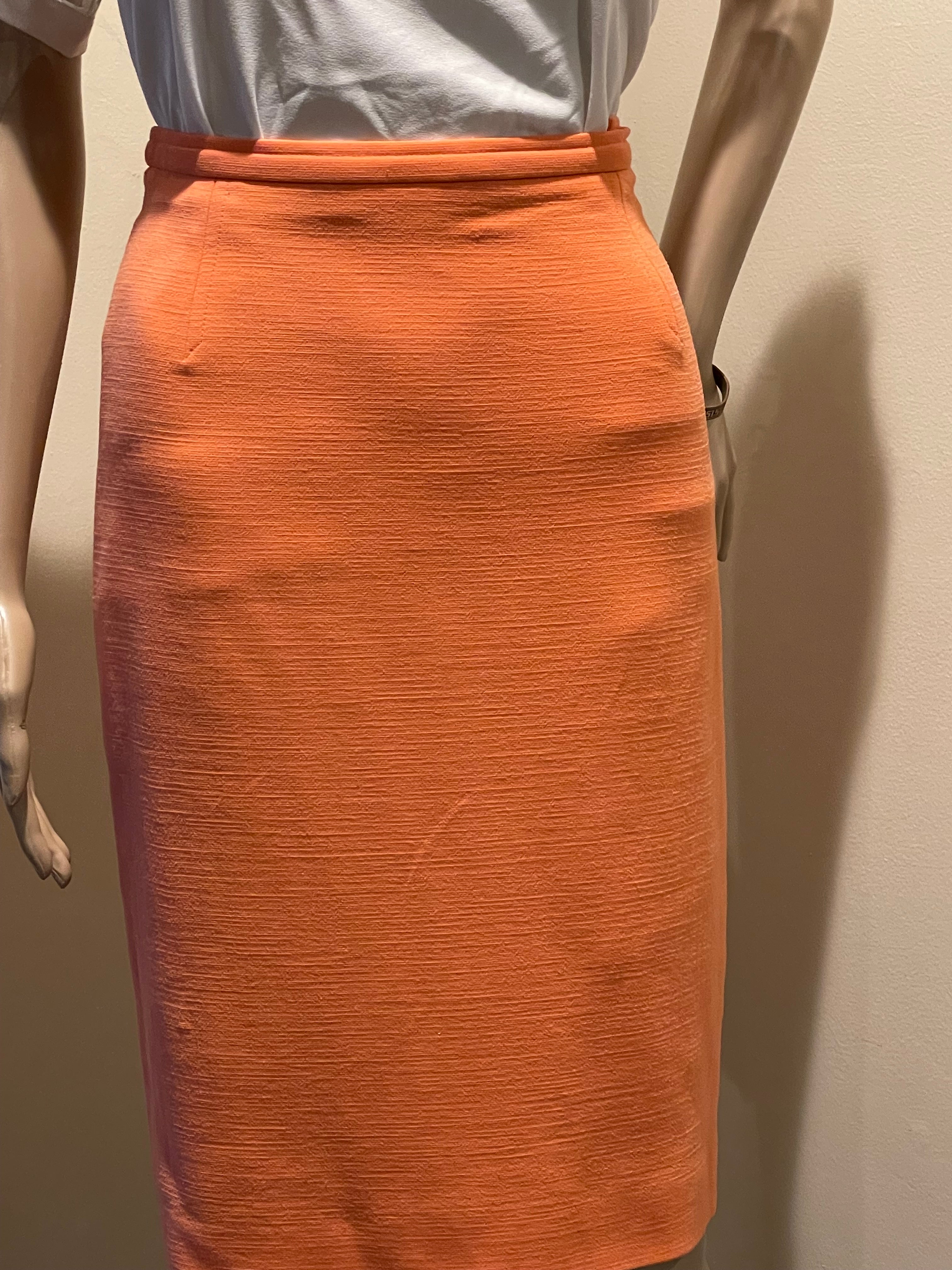 Escada Peach Pencil Skirt US 34