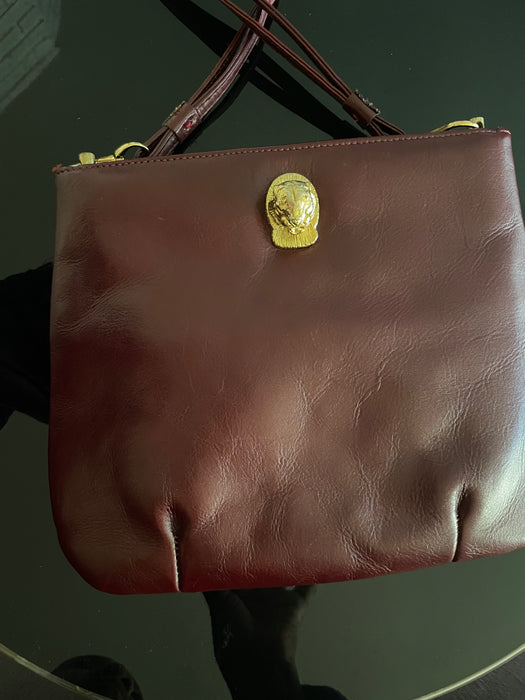 Vintage Ruth Saltz Burgundy Leather handbag 70's