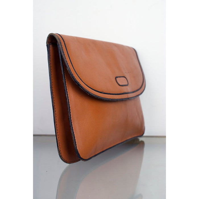 Vintage 1970's VERNE Handcrafted For Personal Pride Brown Leather Clutch Purse