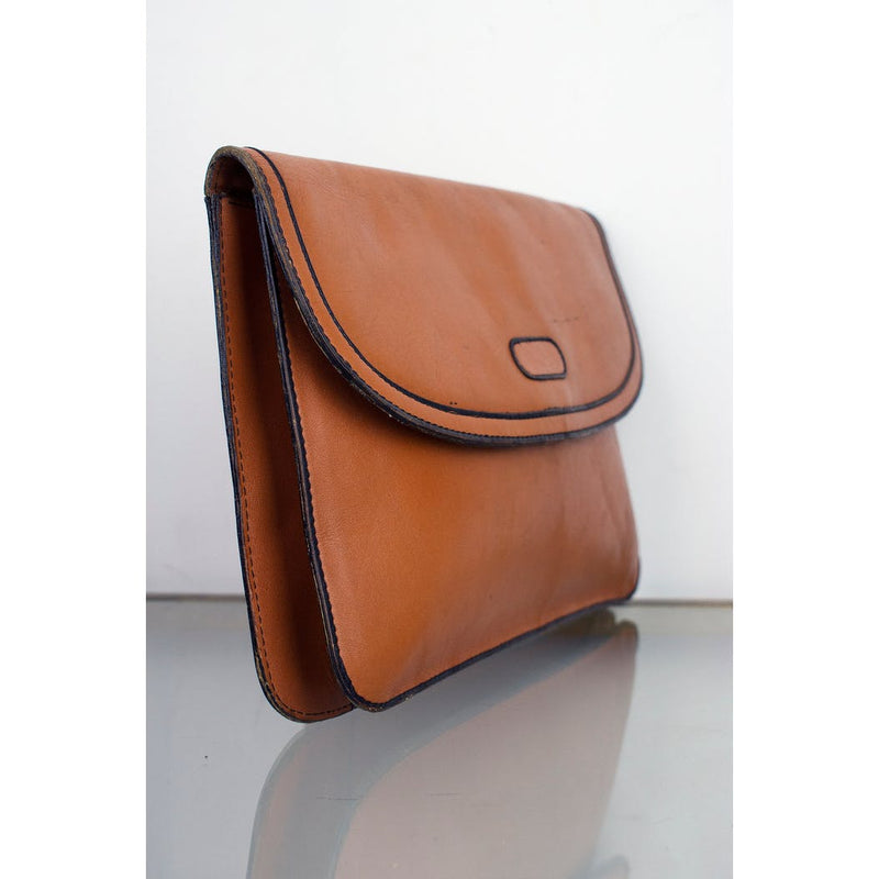 Vintage 1970's VERNE Handcrafted For Personal Pride Brown Leather Clutch Purse