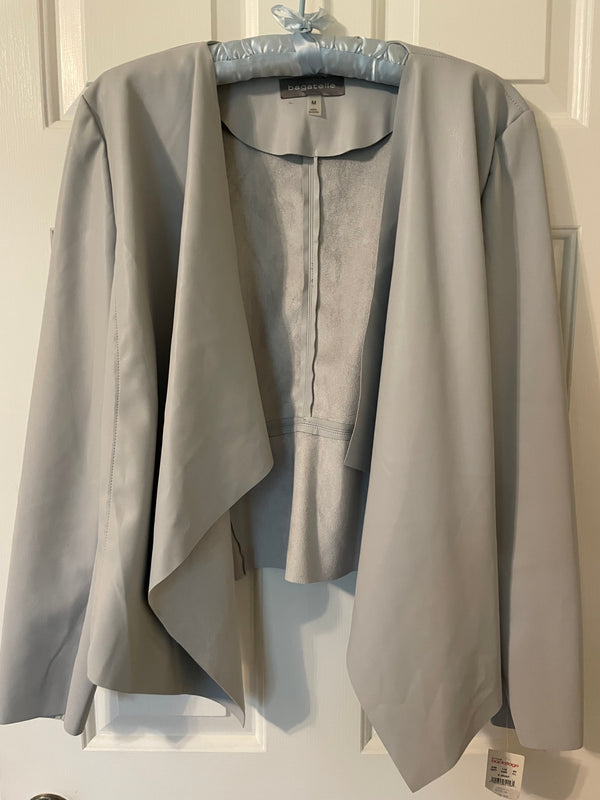 Bagatelle Draped Faux Leather Jacket Women NWT
