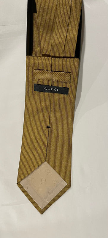 Gucci Gold Raw Silk Tie