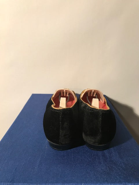 1950s Black vintage Velvet Slipper Loafers -OOMPHIES