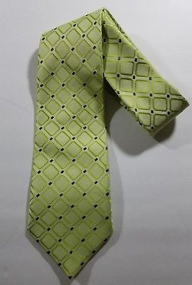 Giorgio Armani Mint Green Diagonal Diamond 100% Silk Designer Tie Italy