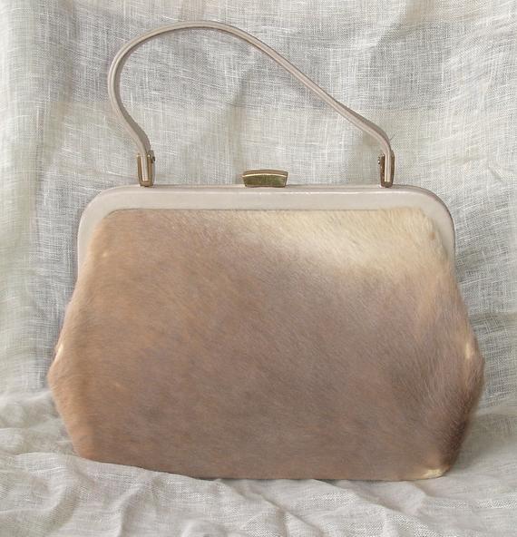 1950s Vintage Lee Chapelle Handbag Kangaroo Fur